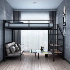 침대킹사이즈 벙커침대 어른 공간활용 2층침대 원룸, 1200x2000mm, 2.5m(2.15m)