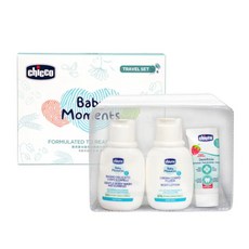 Chicco 寶貝嬰兒植萃經典旅行保養組 (洗沐50ml+乳液50ml+含氟牙膏-水果草莓15ml), 1個