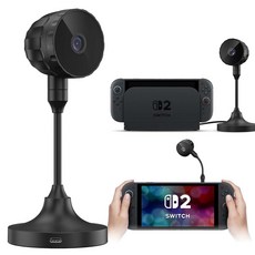 DGBOSEN 스위치 2 카메라 HD 1080P USB C 웹캠 지원 플러그 앤 플레이 탈착식 USB C 케이블 및 개인정보 보호 슬라이딩 커버로 360 각도 조정 가능