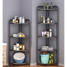 접이식 3단 4단 5단 철제 코너 선반 주방 거실 다용도실 녹방지 코팅 수납 정리대, 1개