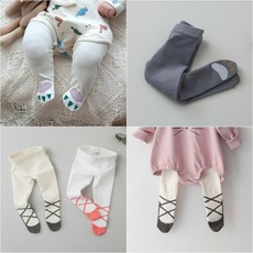 봄 가을 베이비 곰 발레 유발 레깅스 3-12개월 신생아 아기선물 둥이룩