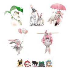 키밍 큐티 고양이 벽지 스티커 토기 시트지 스티커 hoo*54444bG, 발레토끼