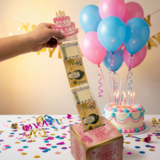 픽스워크 ATM 용돈박스 돈나오는박스 깜짝용돈박스 돈벼락 돈폭탄박스 부모님 생일선물, 1개, 핑크