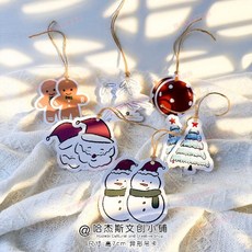 台灣出貨 聖誕節小吊牌彩色聖誕吊卡平安夜主題禮物包裝卡片室內裝飾掛牌卡, 【彩色聖誕吊卡】60枚+原色麻繩