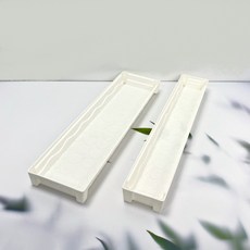 원예 선반용 직사각 플라스틱 화분 받침, 1개, 화이트