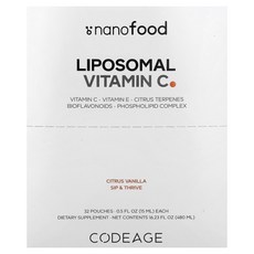 코드에이지 리포소말 비타민C 시트러스 바닐라 1000mg 32팩 각 15ml(0.5fl oz), 1개, 1.5L