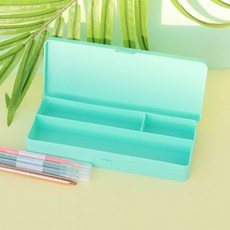 사무용 투톤 구성 필통 연두 pvc케이스, 10개