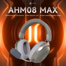 Ajazz AHM08 MAX 헤드폰 3 모드 Bluetooth 무선 게임용 PC에 적합한 저 대기 시간 E-스포츠, 02 Grey