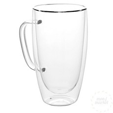 맥주컵 이중 내열유리컵 450ml