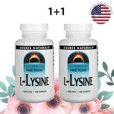 소스내츄럴스 L-라이신 1000mg 타블렛, 100정, 2개