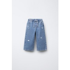 [국내배송] 자라 ZARA JEANS WIDE LEG FLUIDO 디스트로이드 - 미디움 블루 938732