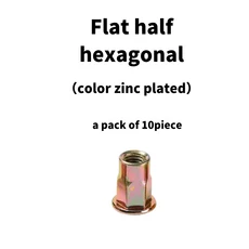 리벳 인서트 너트 스테인리스 스틸 알루미늄 아연 도금 플랫 카운터싱크 헤드 나사산 캡 너트서트 M3, 05 M6, 03 Carbon steel-10PC