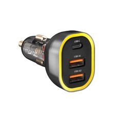 morac Neda 90W 3孔多功能車用超高速充電器, MR-CC-NDN7, 銀色