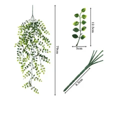 인공 식물 덩굴 벽 매달려 등나무 잎 지점 야외 정원 홈 인테리어 플라스틱 가짜 실크 녹색 아이비, 05 4