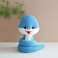 [JW손뜨개] 코바늘 뱀띠인형 만들기 패키지 +동영상, 블루, 1개