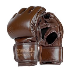 Sanabul Battle Forged 남성 및 여성용 프로페셔널 파이팅 복싱 무에타이 킥복싱 장갑 스파링 그래플링 트레이닝용 브라운 스몰