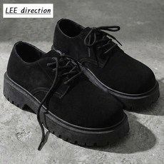 리디렉션 남성 6cm 키높이 스웨이드 더비슈즈 플랫폼 캐주얼화 빅사이즈 250~290