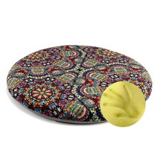 Sigmat 메모리 폼 시트 쿠션 미끄럼 방지 부드러운 라운드 스툴 쿠션 의자 패드 40.6cm(16인치) 그레이, 그래픽