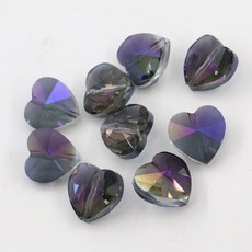 론델 하트 비즈 유리 크리스탈 공예 재료 팔찌 만들기, 1세트, A6218. 그레이 퍼플