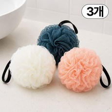 디심플 대형 부드러운 샤워타올 바디 샤워볼, 혼합색상, 1세트, 3개입