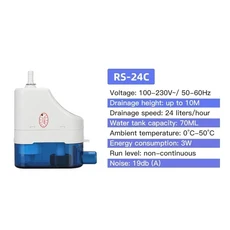 압착기세트 220V 24L/H 40L/H 자동 초저소음 응축수 펌프 RS-24C/40C 응축수 리프트 펌프 1-3P 온훅 에어컨, 01 RS-24C