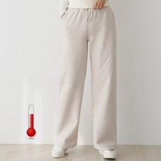 킴미스타일 여성 겨울 기모 모직 와이드팬츠 날씬핏 본딩 스판 허리 밴딩 캐주얼 세미 출근룩 바지 일자 통바지 스타일