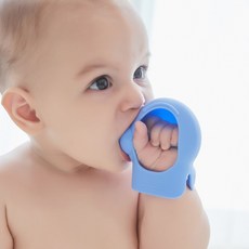 심통 실리콘100% 국민 손목 고정형 양손 2개 세트 아기 글러브 치발기 (보관케이스별도구매), 구강1~2단계 글러브치발기, 블루퍼플(보관케이스포함), 1세트