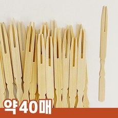 대나무 미니포크 40매 10cm 요리꼬지 장식 과일, 1세트, 40개입