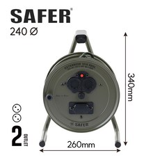 세이퍼 캡형 1015 2구 4구 릴선 차단기 전기 리드선 전기선 작업선 연장선 전선릴, 1개, [카키 2구/차단기], 10m