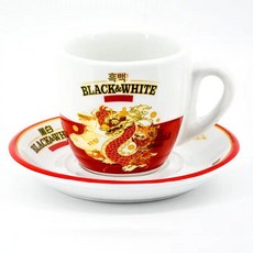 홍콩식 믹 밀크티 컵 세트 220ml 찻잔 도자기찻잔 커피잔 예쁜 홈카페 용품 머그컵 카페, 1개, 블랙 화이트 밀크컵소서 세트