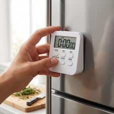 DX 레트로무드 주방 타이머 자석형 대형화면 디지털 스톱워치 알람, 미스티 핑크, 1개