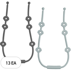 아이벨류 실리콘 멀티 스트랩 홀더 2종 세트, 노꼭지, 13세트, 다크그레이 + 클라우드