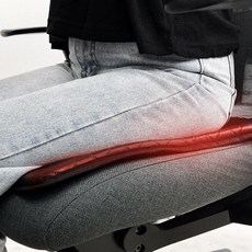 럭키식스 국산 USB 열선 방석 3단 조절 사무실 의자 오피스 가정용 시트 온열 퀄팅 가죽, 1개, 블랙