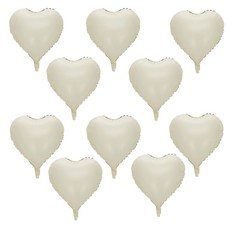 올리브파티 하트 은박풍선 18인치 45cm 파티용품 세트, 10매, 밀크