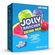 Jolly Rancher 졸리랜처 싱글즈 투고 무설탕 드링크 믹스 버라이어티팩 30개입, 1개