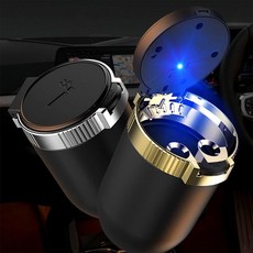 차량용 냄새차단 LED 원터치 재떨이 멀티 쓰레기통, 1개, 단품