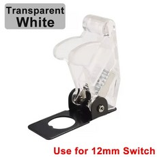 자동차 전원 5 미사일 제어 20A LED ON/OFF 토글 20 세트 플립 항공기 업 커버 스타일 12V 스위치 조명, 5 Sets, White lid, 1개