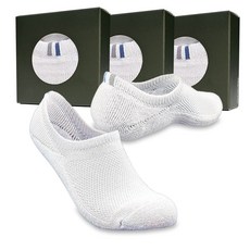 쿠션 논슬립 벗겨짐방지 스포츠 페이크삭스 덧신 - 골프 러닝 헬스 빅사이즈용 종이섬유양말 프레쉬핏, 여성용(230-250), 3켤레, 화이트