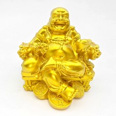 [쓰리몰] 재물을 부르는 미니 포대화상 달마도사 관세음보살 장식품 인테리어소품, 금동