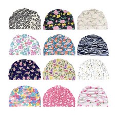 아쿠아로빅수모 수영모자 주름스판수모 꽃무늬수모, 레오, 1개