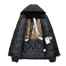 M-5XL大碼衝鋒外套升級石墨烯加熱鋪棉外套棉服衝鋒防水防風外套發熱衣保暖衣冬季厚外套防風防水羽絨棉外套登山帽子可拆卸