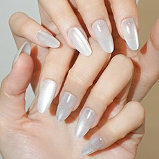 핑거힐 퓨어화이트 글로우 핑거프레스 네일팁, 1개, 퓨어화이트_S