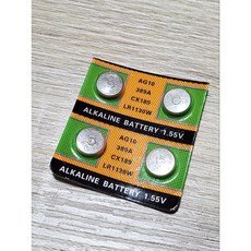 鹼性電池 AG10 389A CX189 LR1130W, 備用AG10電池4顆, 1個