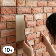 서플라이랩 벽돌 입체 폼블럭 30*30cm 시트지, 10개, 파벽돌 교차