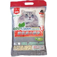 EcoClean 活性碳豆腐貓砂 強效凝結除臭可沖馬桶, 1包, 7L, 活性碳