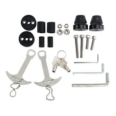 오토바이 핸들바 엔드 헬멧 잠금 장치 스즈키 GSX-R600 750 액세서리 도난 방지 보안, 01 Black