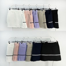 투솜 여성 여름골프스커트 봄골프스커트 라인 백주름 골프 스커트 여성 라운딩 치마 코디룩 필드 의상 연습장코디 봄 여름 골프웨어