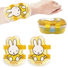 스케이터 고정형 쿨젤 옐로 미피 도시락밴드 런치박스 아이스팩 스트랩 밴드, 2개