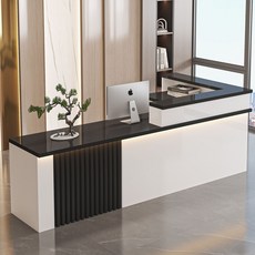 안내데스크 프론트 병원 테이블 학원 계산대 카페 카운터 접수대, 화이트 + 블랙