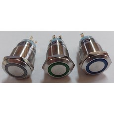 佑齊企業 iCmore 24V 19mm 不銹鋼金屬自復帶燈環形防水按鈕開關(含稅), 綠色燈, 1個